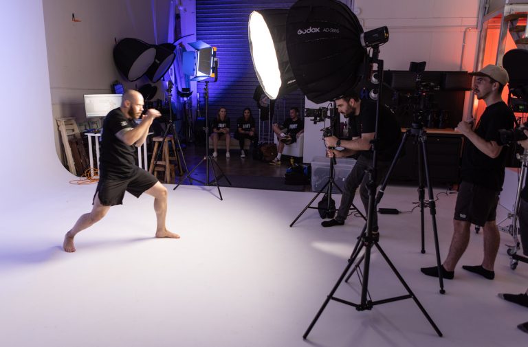look behind the scenes at professional fitness photo session