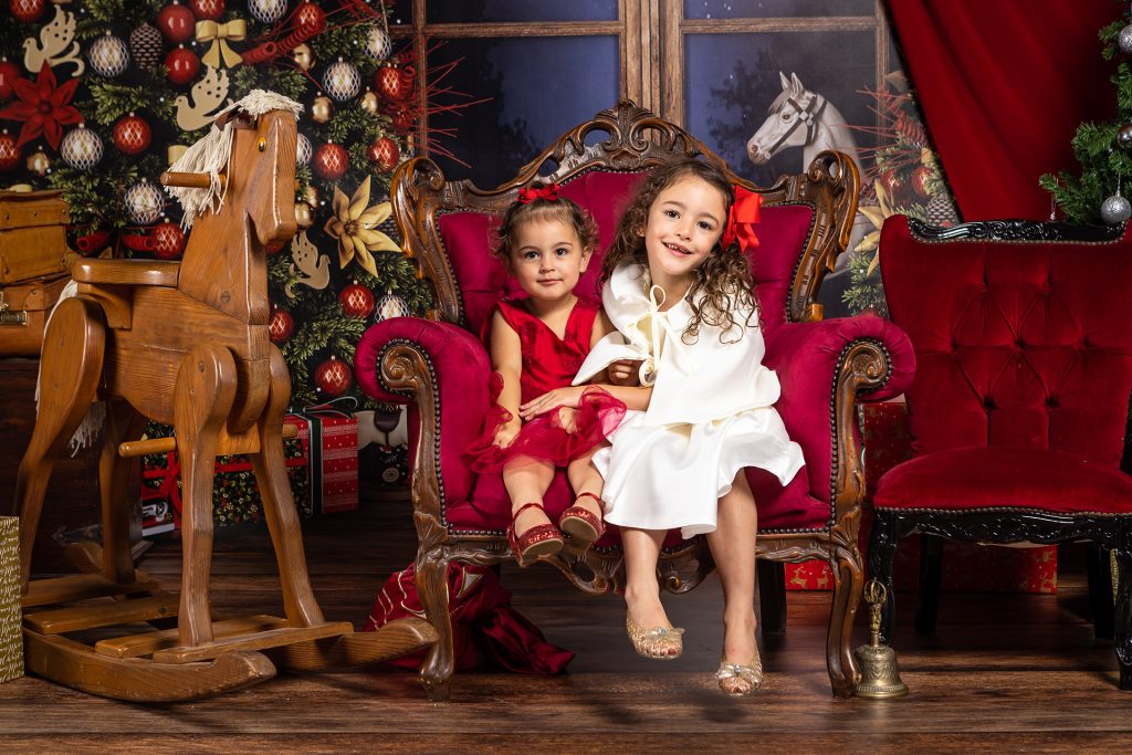 christmas photo session in gold coast studio with Santa